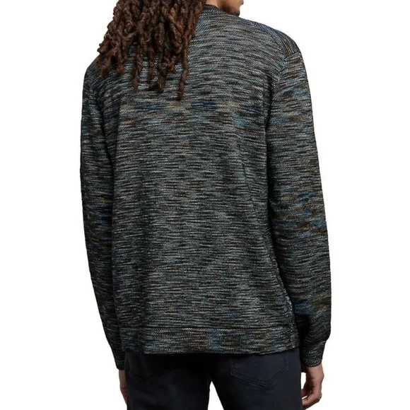 John Varvatos Collection Men's Sylvan Baseball Jacket Space Dyed Blue Topaz M - Picture 2 of 16